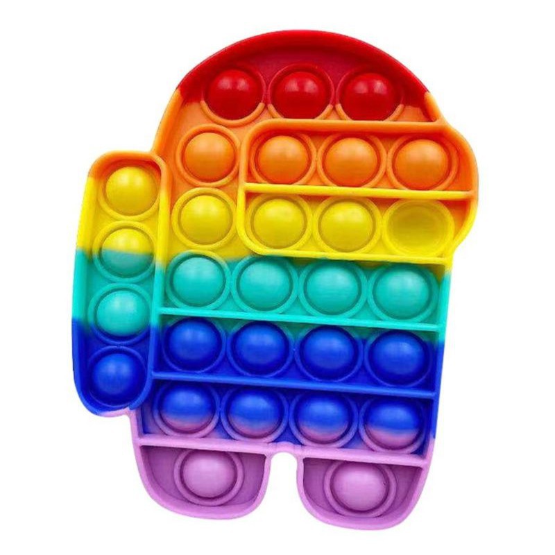 Pop It Fidget Toy Murah Rainbow Mainan Anak Penghilang Stress / Popit mainan Pop It Murah Fidget Pop Its Square Rainbow Multicolor Foxmind Penghilang Stress / Mainan Pop It Rainbow Karakter Fidget Push Pop It Among Us Bulat Pop Its Mainan Anak