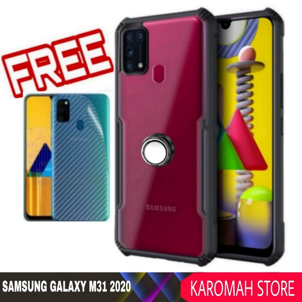 Promo Hard Case Samsung Galaxy M31 Tpu Transparan - Hitam
