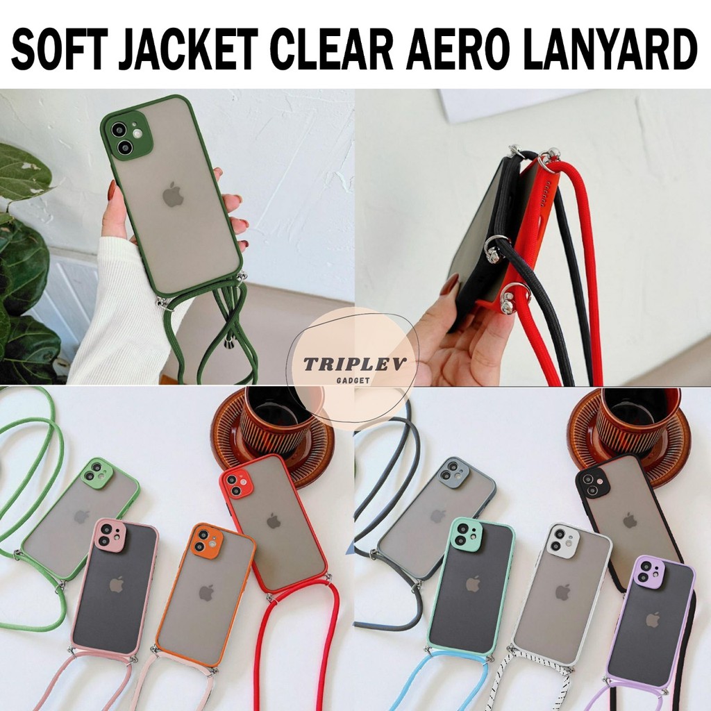 CASE CLEAR AERO LANYARD AND STRAP CORD VIVO V17 V19 V20 V20SE Y11 Y12 Y15 Y17 Y20 Y20S