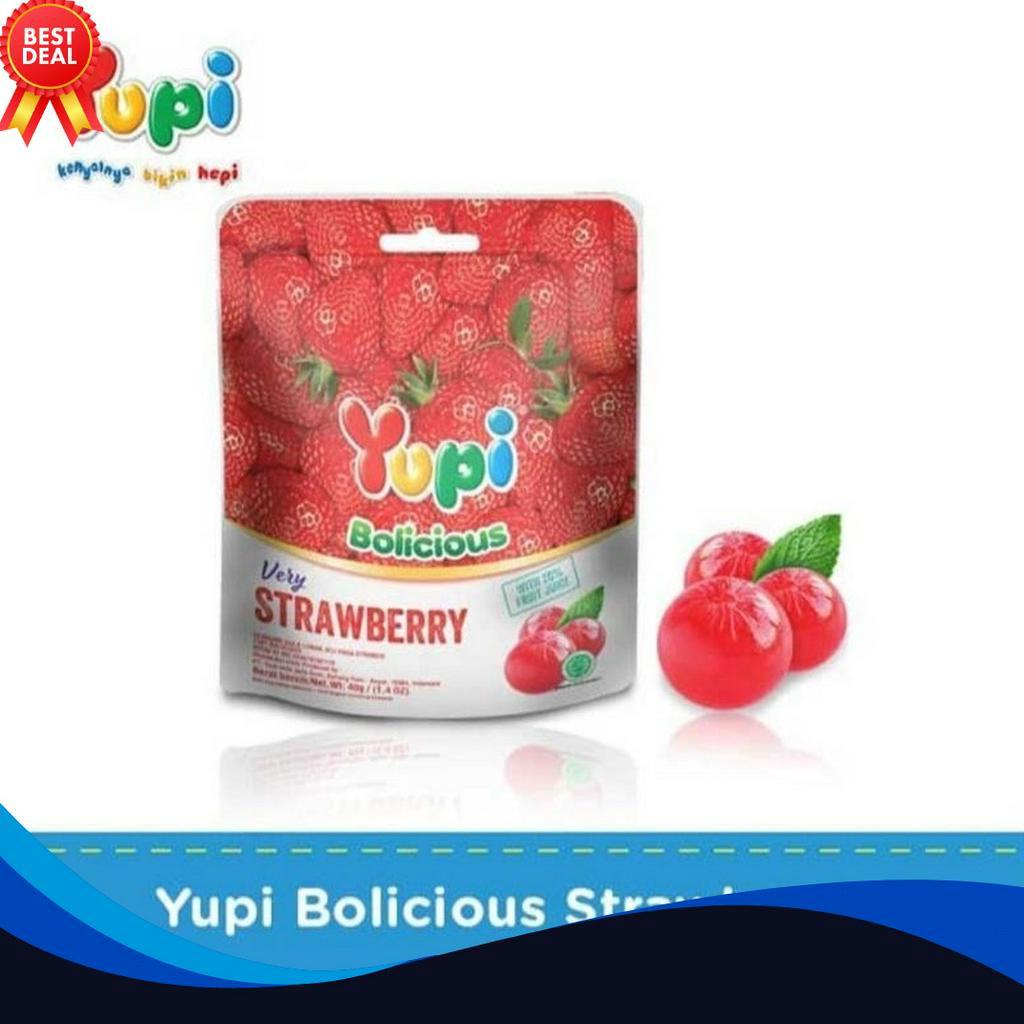 

PROMO SPESIAL Yupi Gummy Candies Bolicious Strawberry 4g