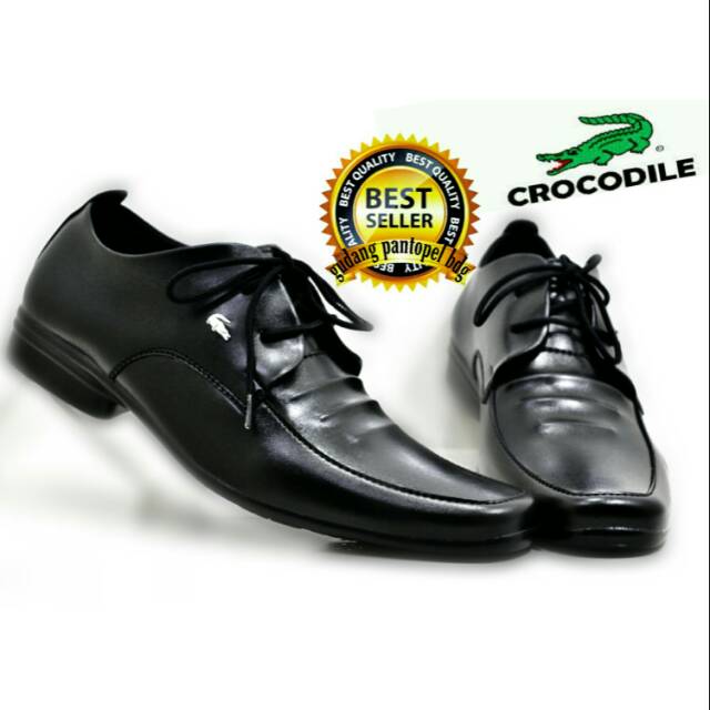 Top Seller☆ Sepatu Pria Pantofel Crocodile Tali Pendek Kulit Swedian Formal Kerja