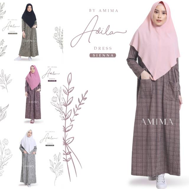 Gamis wanita remaja kaos Amima Dress Muslim Casual Fashion Muslimah Busui motif syari lebaran