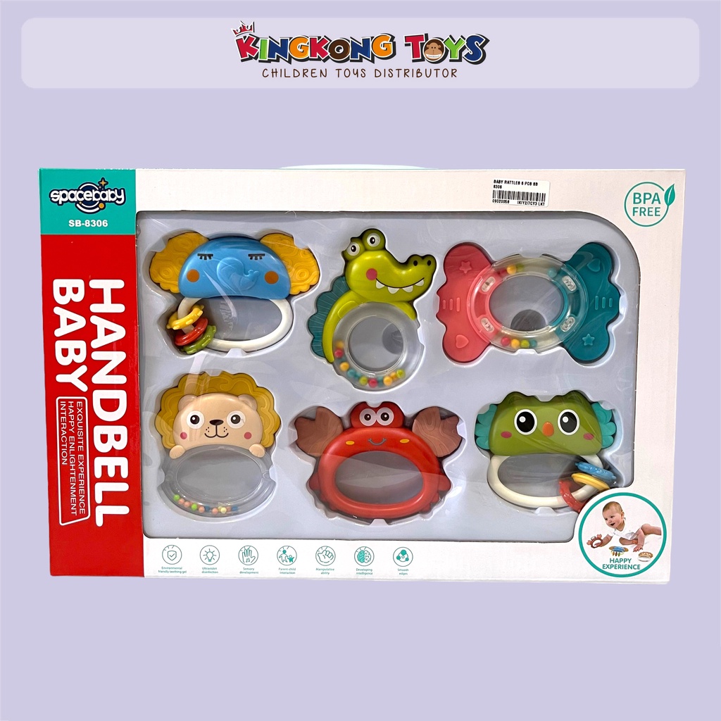 MAINAN KRINCINGAN BAYI 6 PCS / KRINCINGAN BAYI 3 PCS / BABY HANDBELL / BABY RATTLE / 09020058