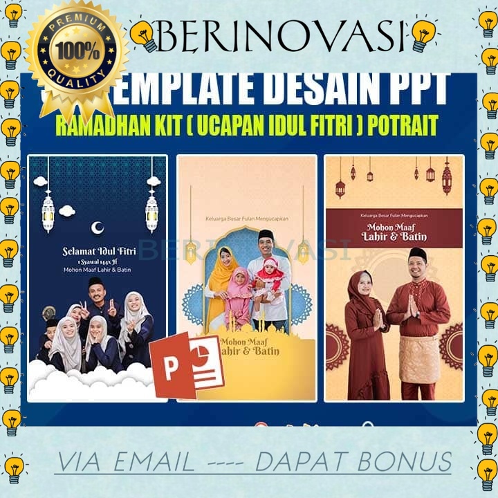 FULL 30 TEMPLATE PPT RAMADHAN VIDEO UCAPAN IDUL FITRI VERSI POTRAIT + TUTORIAL