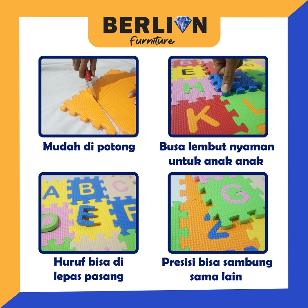 Matras Puzzle  60 x 60 Tbl 1 Cm isi 4 Pcs / Alas Lantai / Playmat / Tikar / Karpet  / Alas Bermain anak