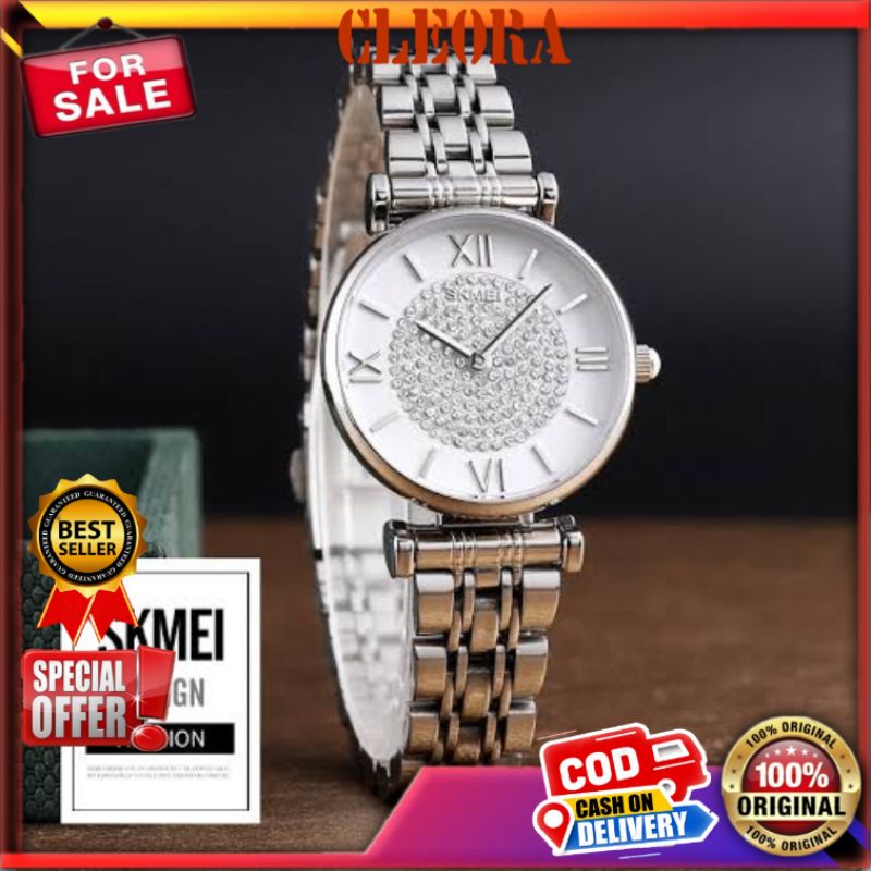 Jam Tangan SKMEI Zinc Wanita Original Analog Tali Stainless Premium Asesoris Anak Muda Cewek Cw Cewe