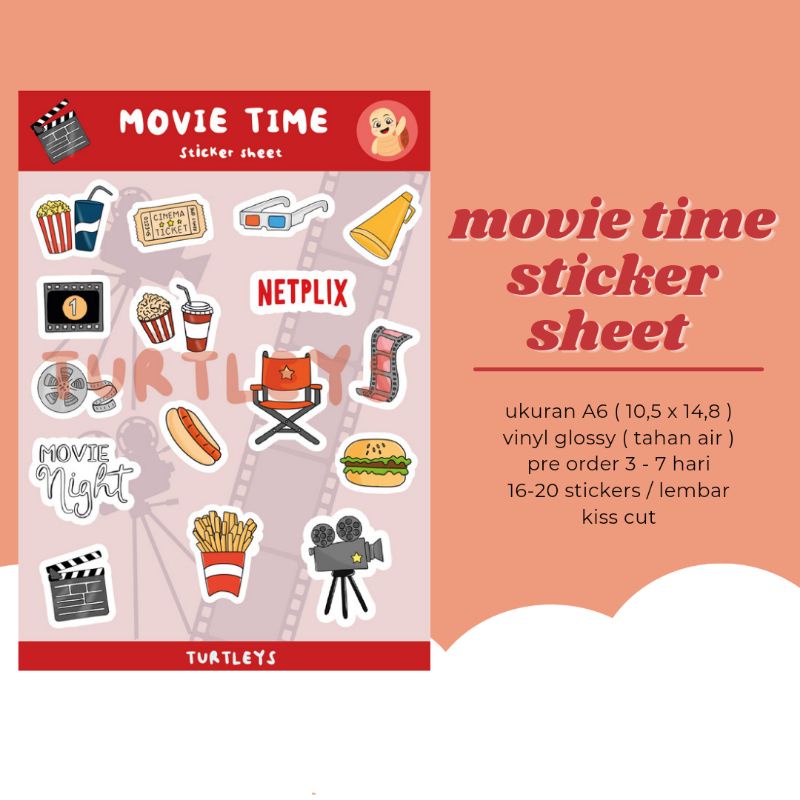 

Movie Time sticker sheet vinyl glossy