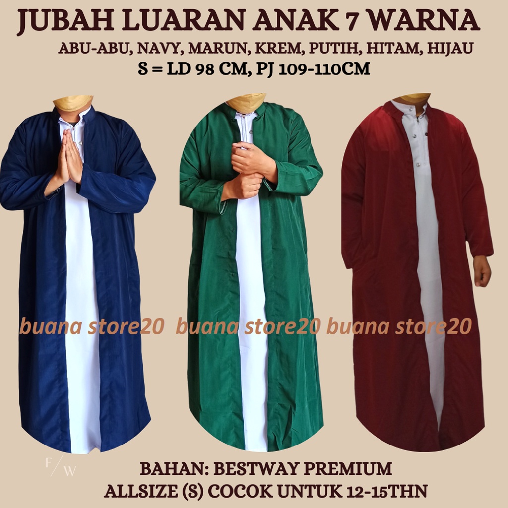 JUBAH LUARAN ANAK REMAJA LAKI / JUBAH GAMIS REMAJA TANGGUNG 12-15TAHUN