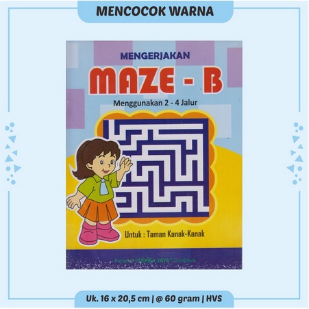 BUKU ANAK MENCOCOK &amp; MEWARNA, MENCARI KEJANGGALAN GAMBAR, DAN MAZE|