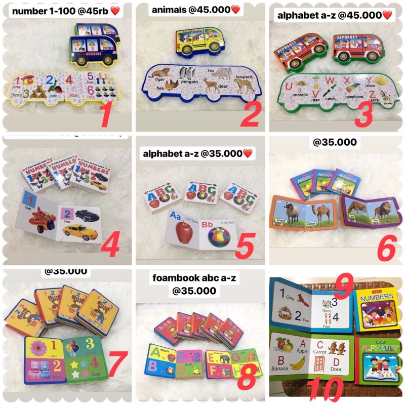 buku anak alphabet books number books