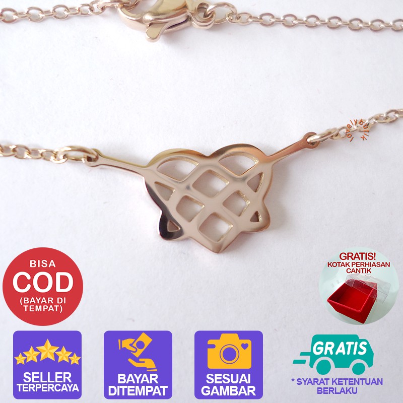 Lovelybutik Kalung Titanium Anti Karat 4ndin Kalung Ikatan Cinta Titanium Anti Luntur Anti Karat