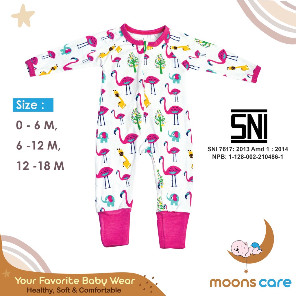 SNI SLEEPSUIT moons care SML  Sleepsuit Dita Baju Tidur Anak Sleepsuit Bayi Jumper bayi Baju Bayi