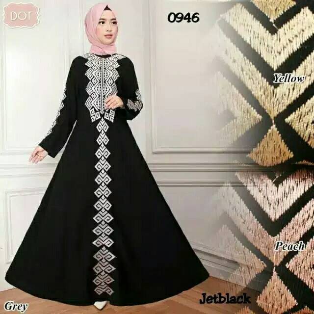 Lidya Abaya bordir maroko ELEGANT Abaya murah