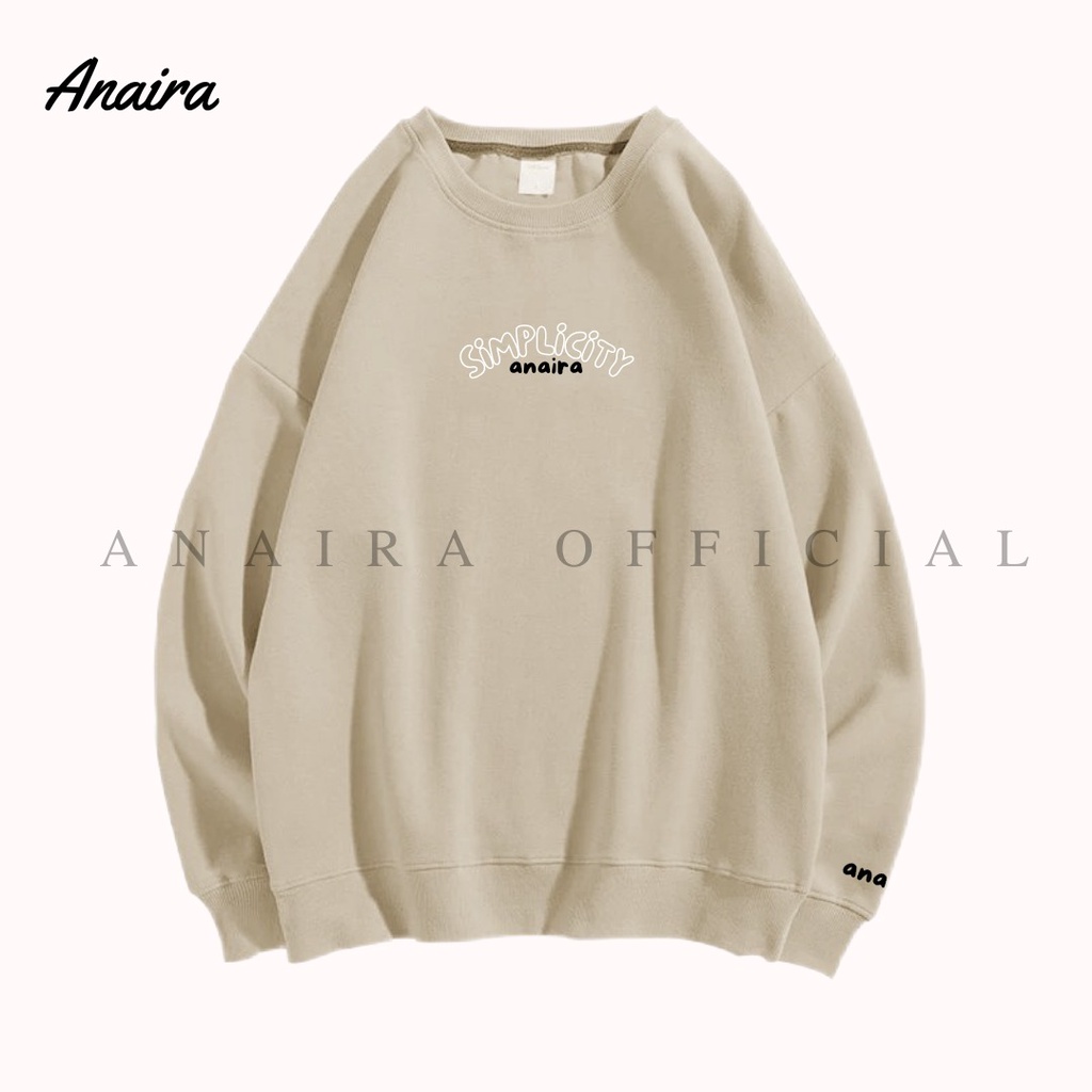 SIMPLICITY SWEATER CREWNECK WANITA OVERSIZE  ANAIRAOFFICIAL