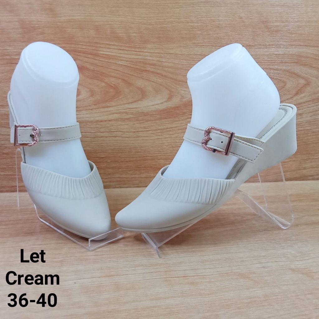 (COD) Sandal Selop Wanita Jelly Wedges Tali Tengah Porto LET