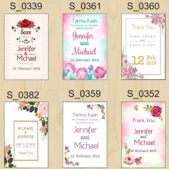 

Kartu ucapan terima kasih /Kartu souvenir / Thanks card /Wedding card