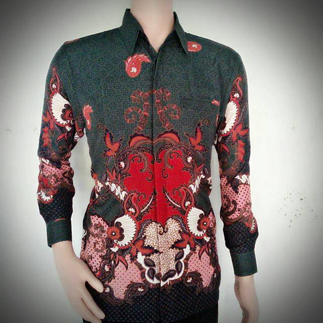 batik kemeja semi sutra full puring motif barong