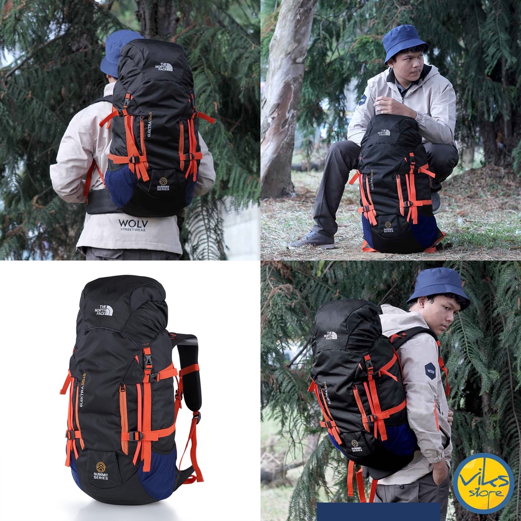 Tas Ransel The North Face Tas Gunung Hiking Camping Survival Tas Semi Carrier Carier Gunung 60L Liter Keril Backpack Adventure Carrier 60 Liter Original