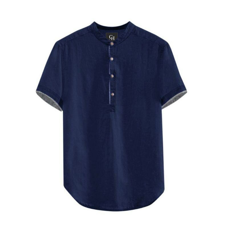 Kurta Hanafi Casual Lengan Pendek Pakistan Baju Koko Lengan Pendek Trendy-5