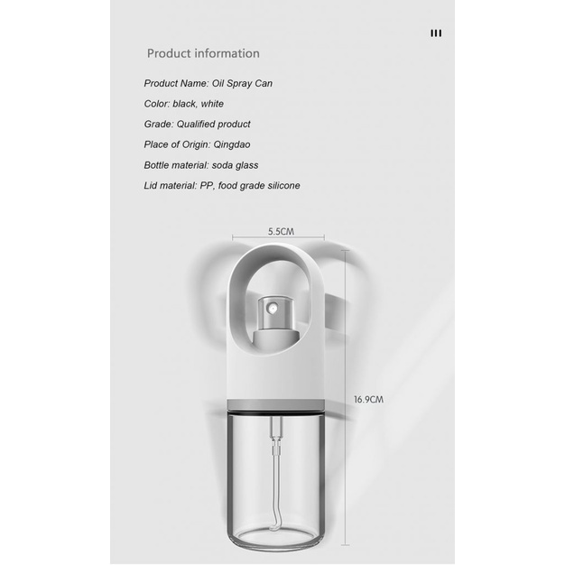 ready to ship !!! Portable push type oil spray bottle barbecue oil control glass oil pot spray type seasoning bottle OWT