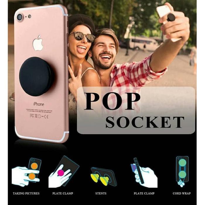 Pop Socket Polos Warna Hitam Dan Putih PopSocket Pengganti Holder HP KPOP BTS