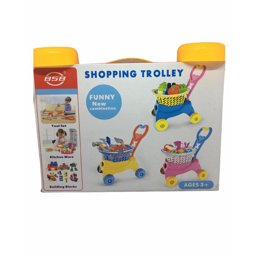 Mainan Trolley Set Sayuran Shopping Trolley