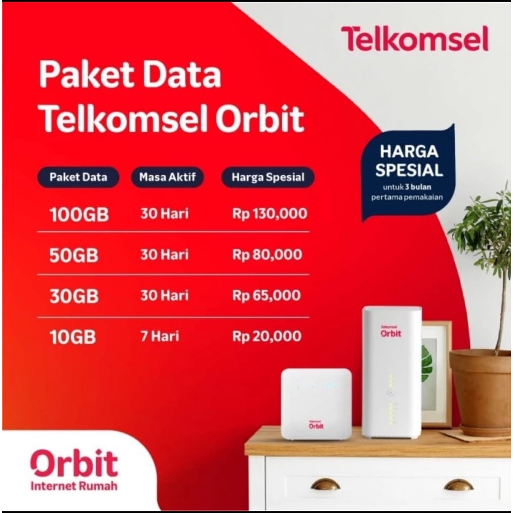 Telkomsel Orbit Star Lite Modem WiFi 4G High Speed Bonus Data 50GB