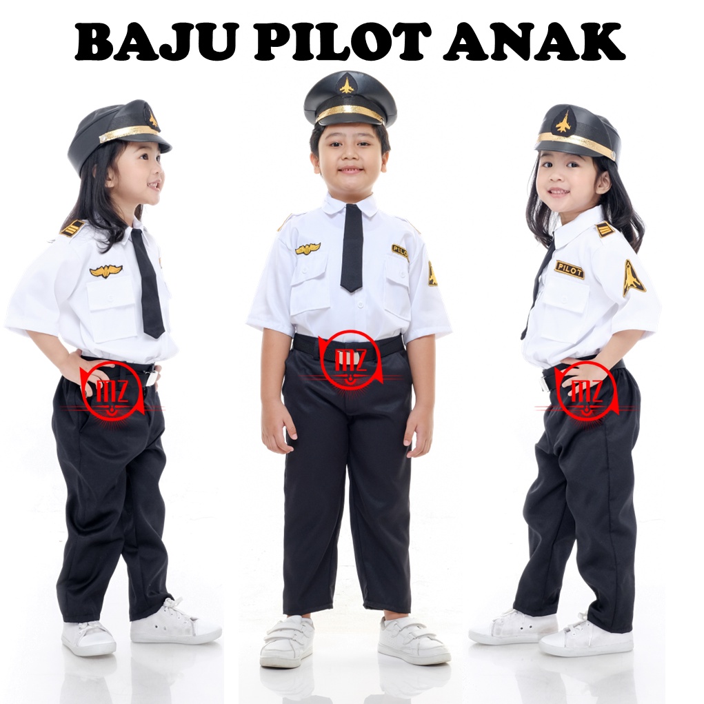 BAJU SERAGAM PILOT ANAK PROFESI CILIK KARNAVAL 17 AGUSTUS KOSTUM POCIL PROMO MURAH