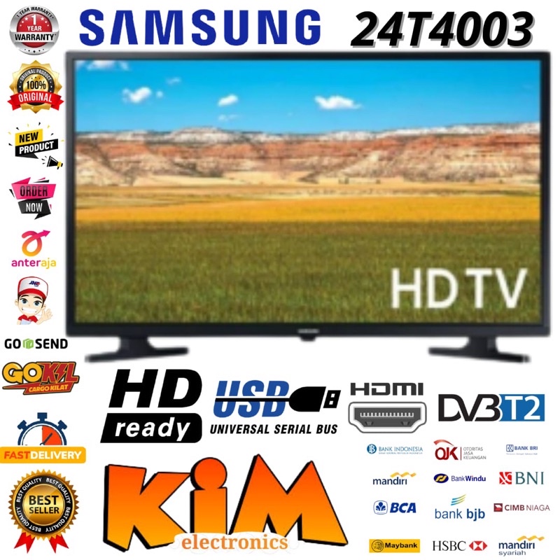 SAMSUNG LED TV 24 inch 24T4003 DIGITAL - USB HDMI - NEW GARANSI RESMI