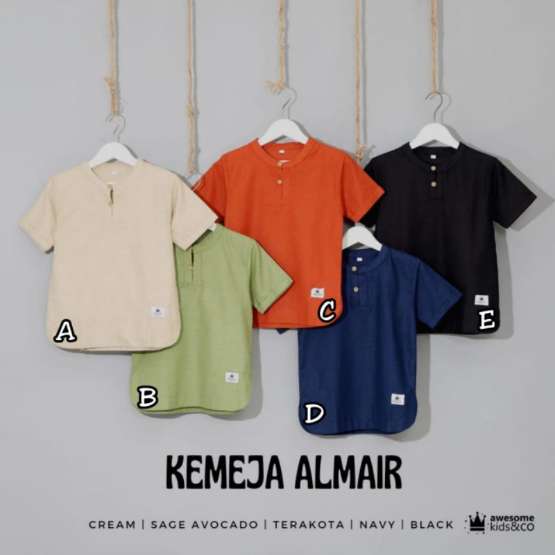 (1-10 Tahun ) Kemeja Almair / Kemko Anak / Baju Koko Anak / Baju Lebaran / Kemeja Anak Cowok