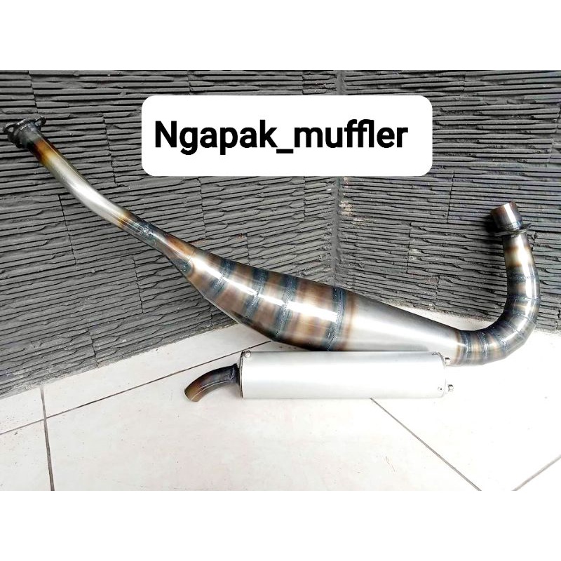 Knalpot racing murah satria 2tak model repsol bahan plat galvanis pilihan suara garing kemrincing
