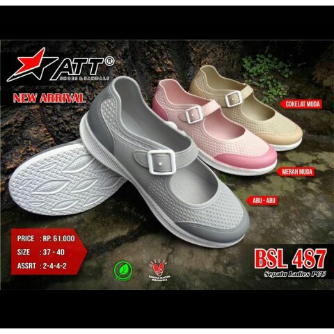 Sepatu Karet Wanita ATT BSL 487/Sepatu Slip On wanita ATT BSL