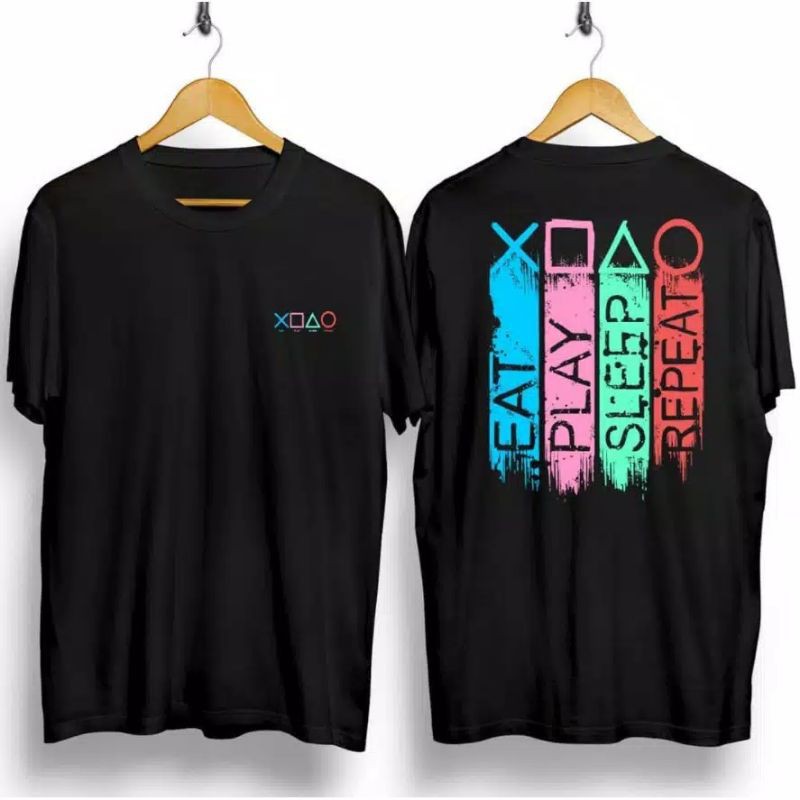 fourfashion Kaos Pria Kaos Distro PS LOGO KECIL Black CN834