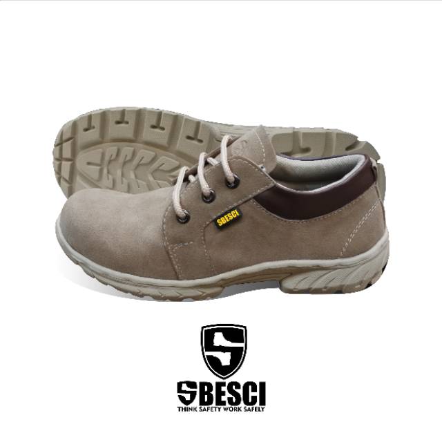 Sepatu Safety Ujung Besi SBESCI Type 023 Cream Low Type