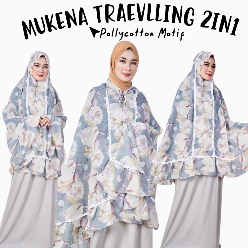 Mukena Travelling 2in1 /Mukena Dewasa Resleting Premium