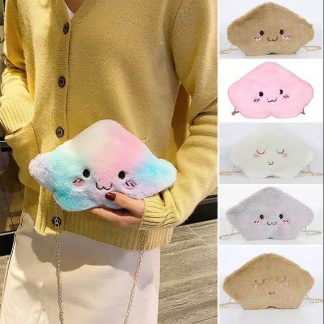 TU88 Tas Bulu Halus Bentuk Awan