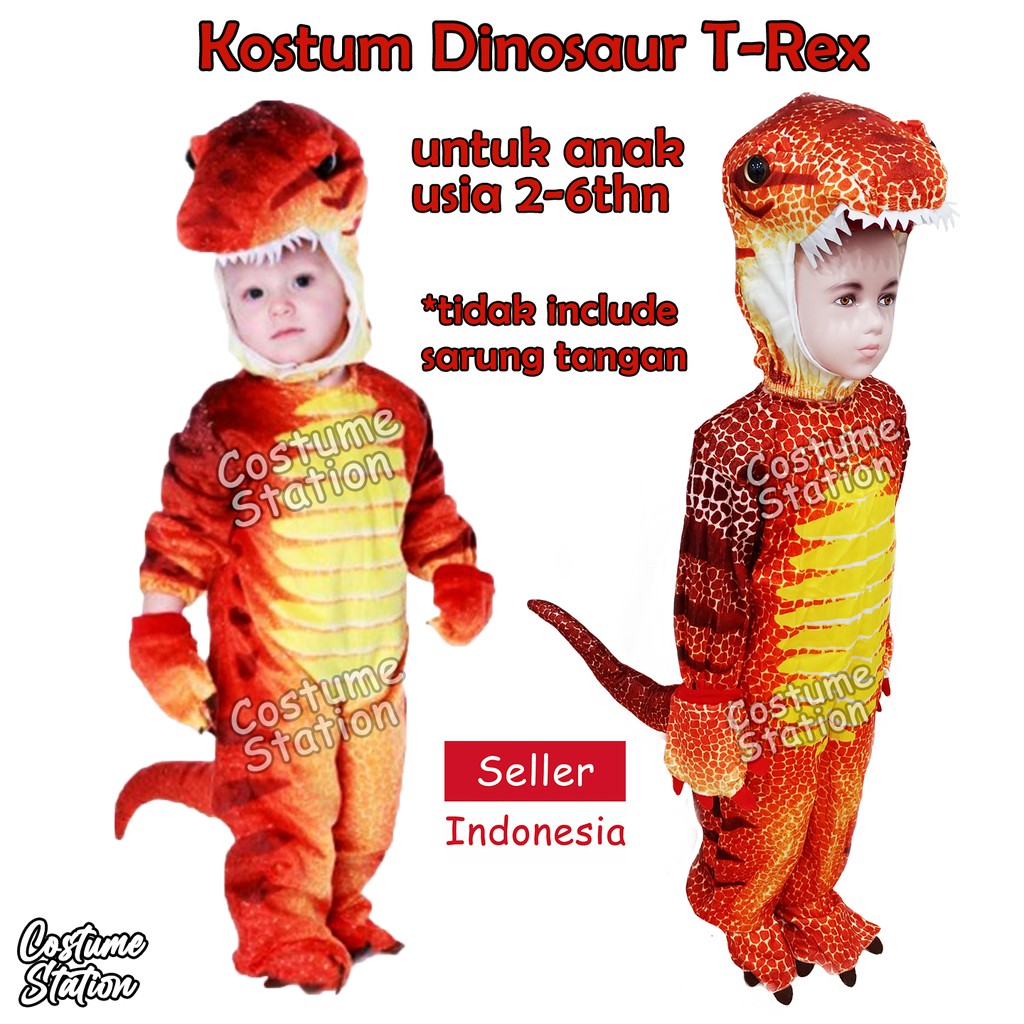 Kostum Dinosaur T-rex / Costume Dinosaurus Red Trex, Dino T rex