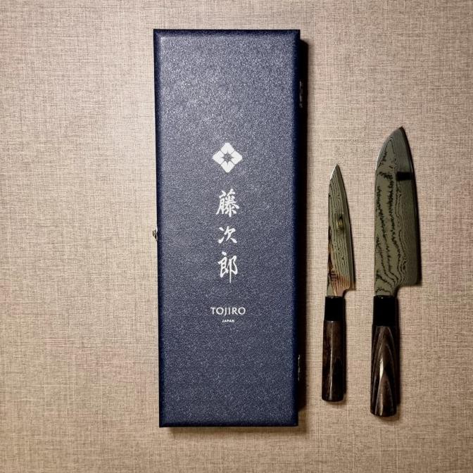 Terhot Japanese Knife Tojiro Shippu Black Gift Set Santoku And Petty Knife