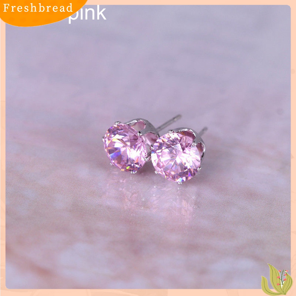 [Fresh] Anting Tusuk Zircon Cubic Zircon Cubic Elegan untuk Wanita / Hadiah Pernikahan/Earring