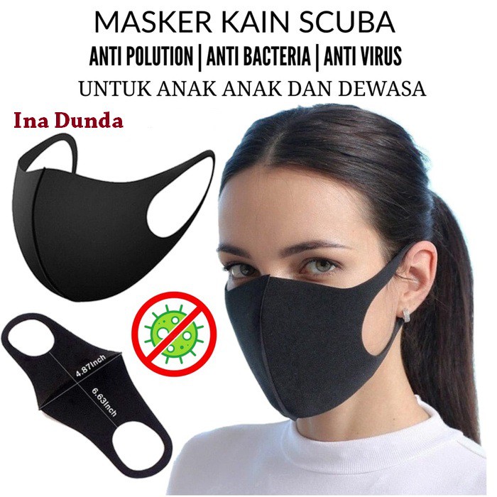 Masker Kain bahan Scuba Masker Korea yg ELastis, Nyaman dipakai & TerLi...