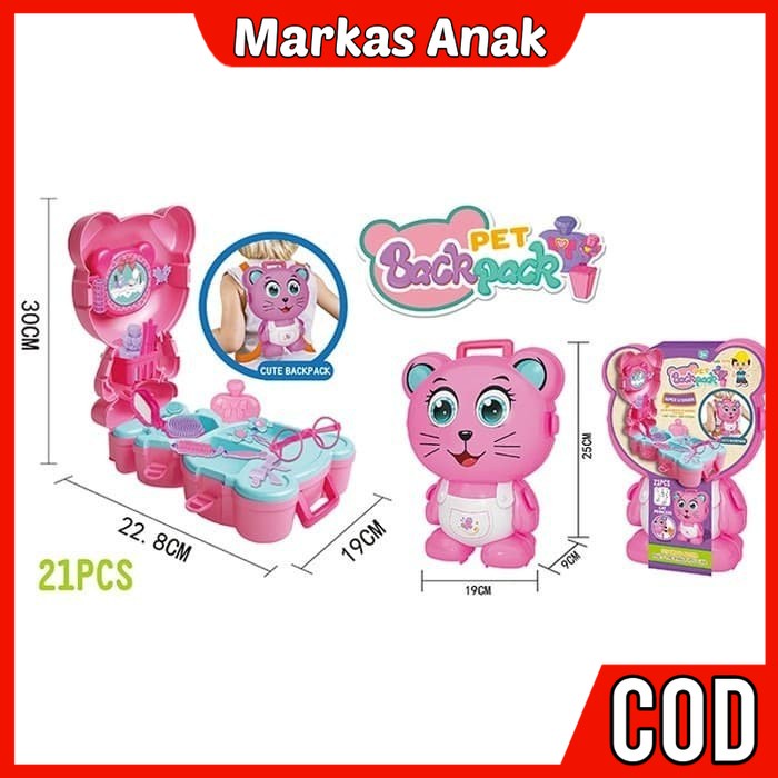 Mainan Anak Anak Umur 3 4 5 6 Tahun Alatke upkeUp mekap Dandan Meja Rias Karakter Kucing Tas Punggun