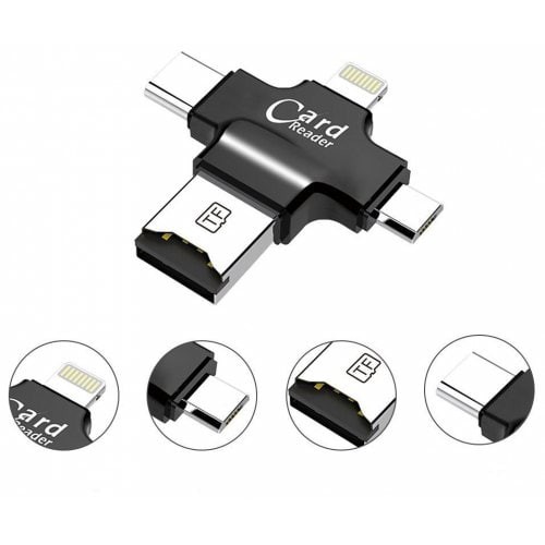 Card Reader USB OTG 4 in 1 support Type C Micro USB dan PC Laptop Smartphone Tablet