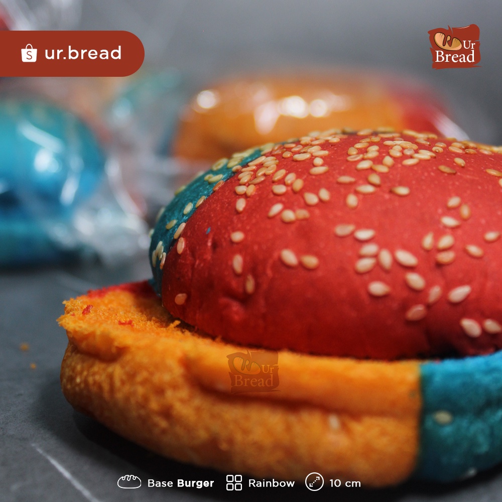 Roti Burger Rainbow 10cm | Base Burger 10cm Rainbow