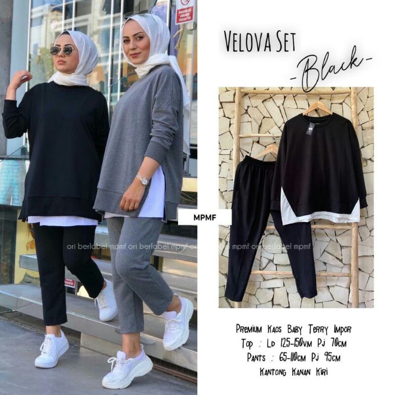 Setelan Jumbo Velova Set By Mpmf LD 125 150 Premium Kaos Bebyterry Import