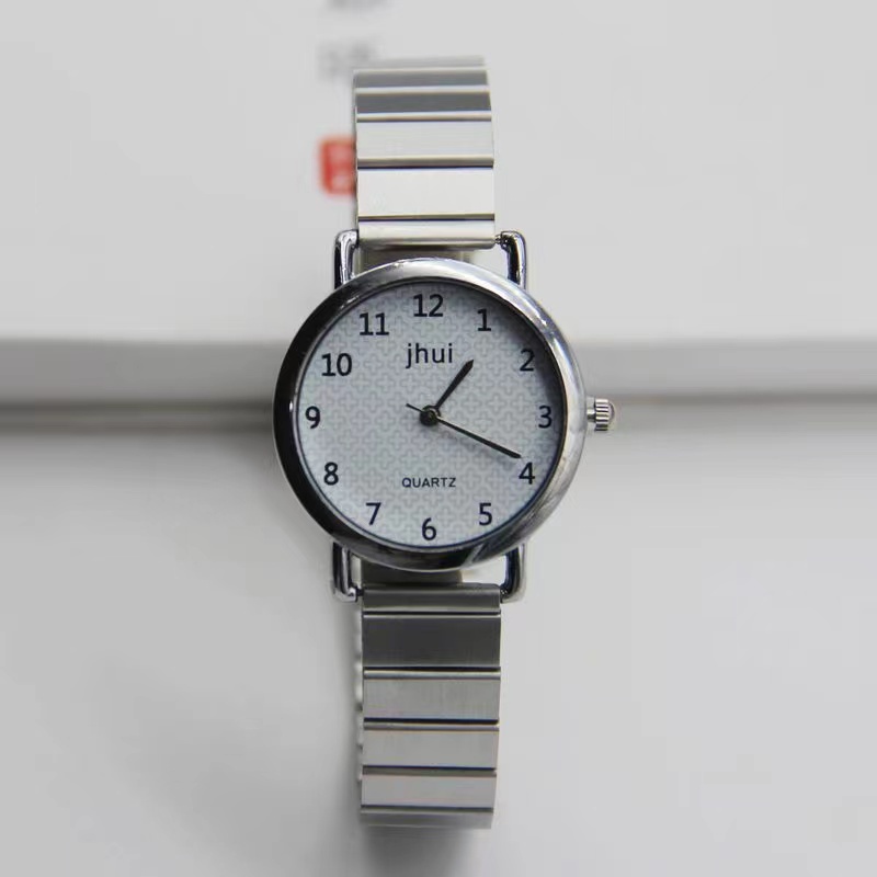 Jam Tangan Analog Jhui Wanita Dan Pria Casual Strap Rantai Magnet Silver / Jam Tangan Rantai Jhui-51-5 #3 Angka Kecil