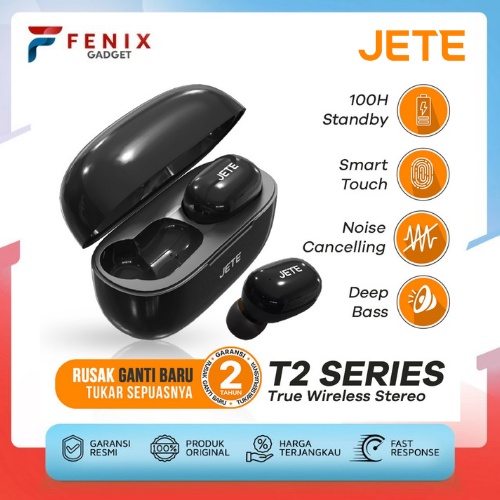 TWS Headset Bluetooth Earbuds JETE T2 - Garansi 2 Th