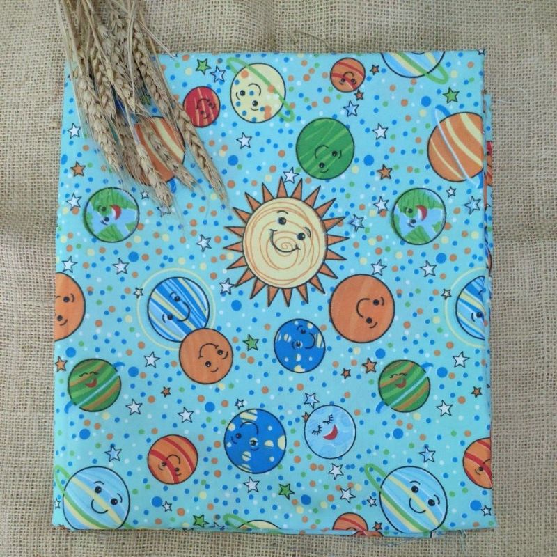 KAIN PERCA KATUN LOKAL MOTIF SKY BLUE