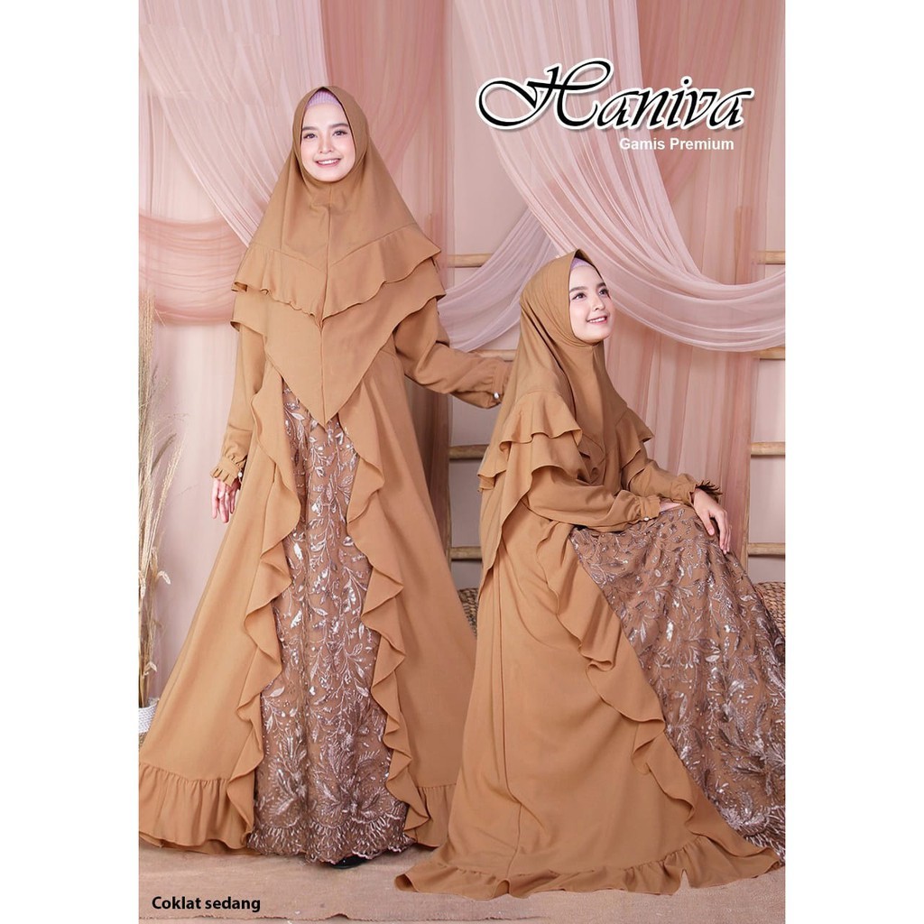 GAMIS SYARI MEWAH HANIVA / GAMIS PESTA MENYUSUI/ GAMIS PESTA PREMIUM/ GAMIS MEWAH MODERN
