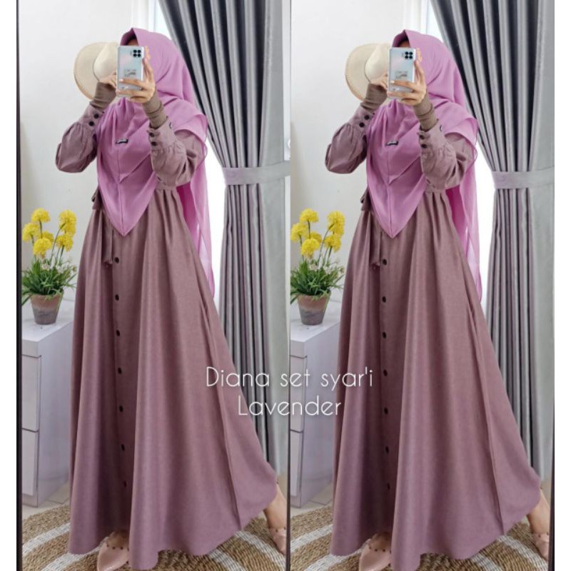 Gamis diana set syar i matt katun madina high quality