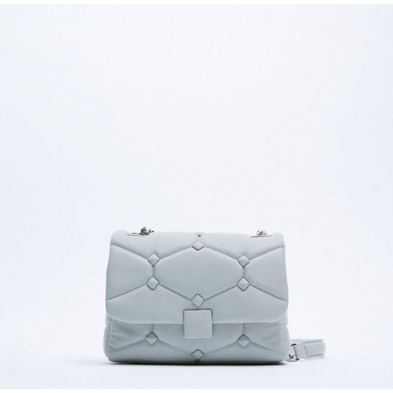 Zr Quilted Studded Crossbody  Bag